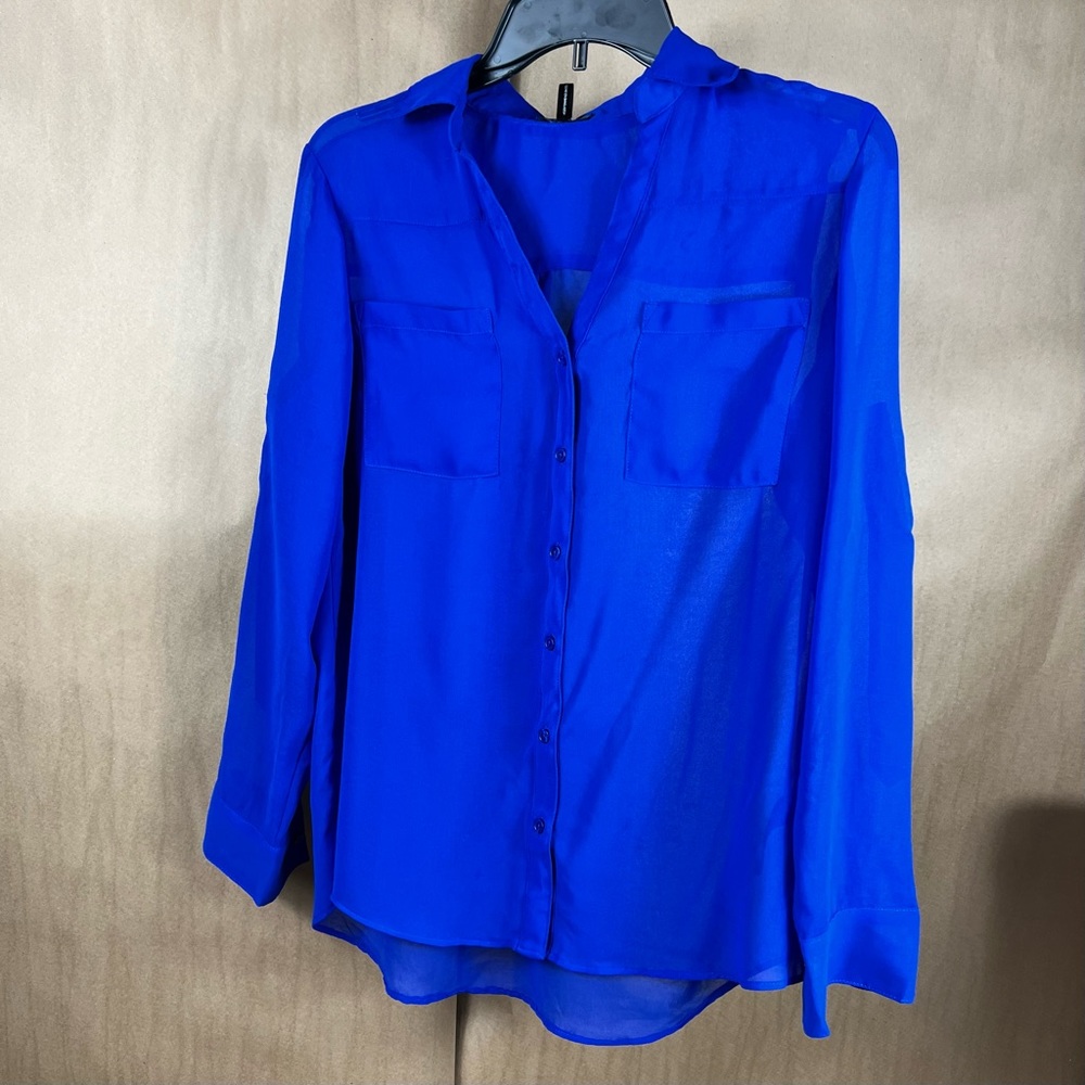 Nicole Miller see through button up shirt.